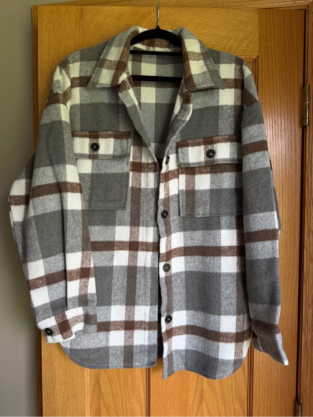 Sewn + Seen Oversized Cozy Plaid Flannel Shacket Size Women’s Small Gorpcore